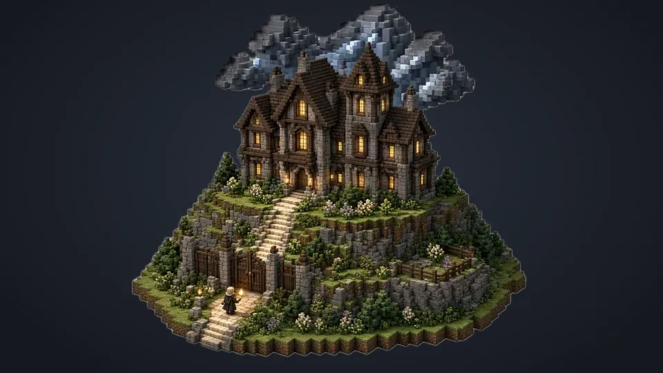 Иллюстрация к карте «Herobrine's Mansion»